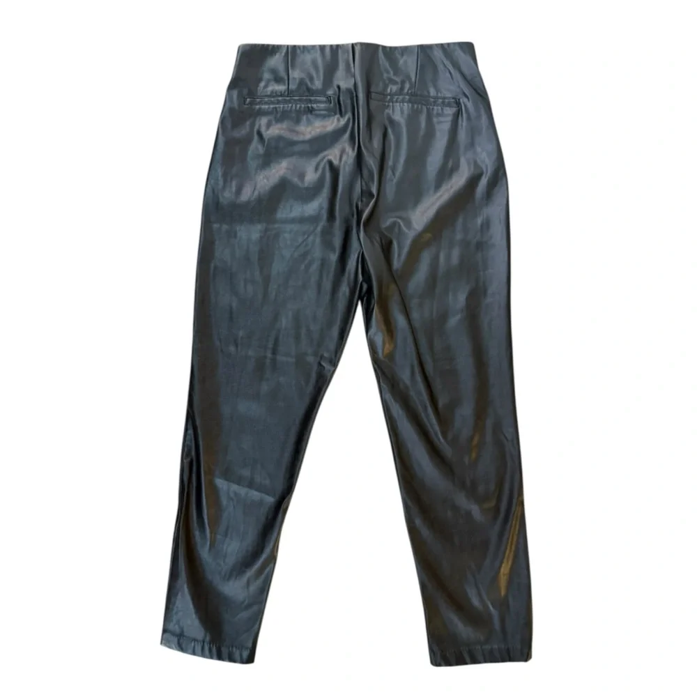 Old Navy Faux Leather High Rise Pants Size 14 Skinny Tapered Side Zip